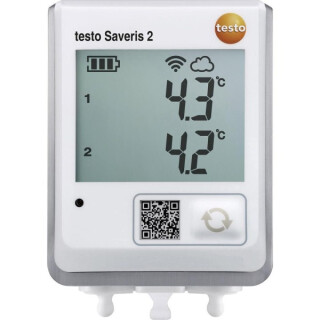 testo Saveris 2-T2 - Funk-Datenlogger mit Display und 2 Anschlüssen für NTC-Temperaturfühler