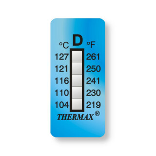 THERMAX® 5-Felder Messstreifen 104°C bis 127°C
