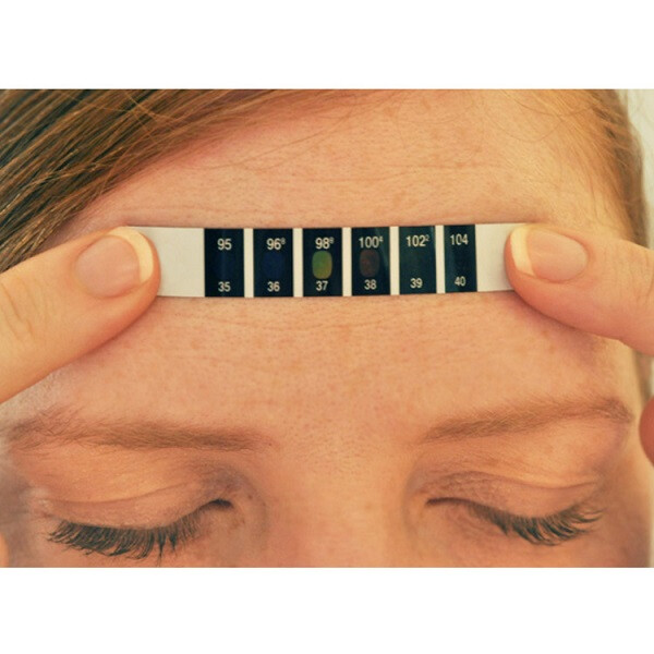 Exceart Stirnaufkleber Thermometer Streifen Wiederverwendbare Fieber Temperaturkontrolle Klebestreifen für Kinder Säuglinge Erwachsene Ältere Menschen 10St
